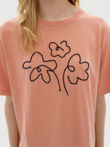 Tshirt Flower Rope Pink Woman Cotton | Thinking Mu