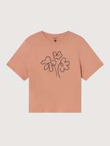 Tshirt Flower Rope Pink Woman Cotton | Thinking Mu