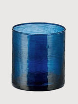 Glasses Yala Hammered Blue in recycled glass (Set of 4) I Nkuku