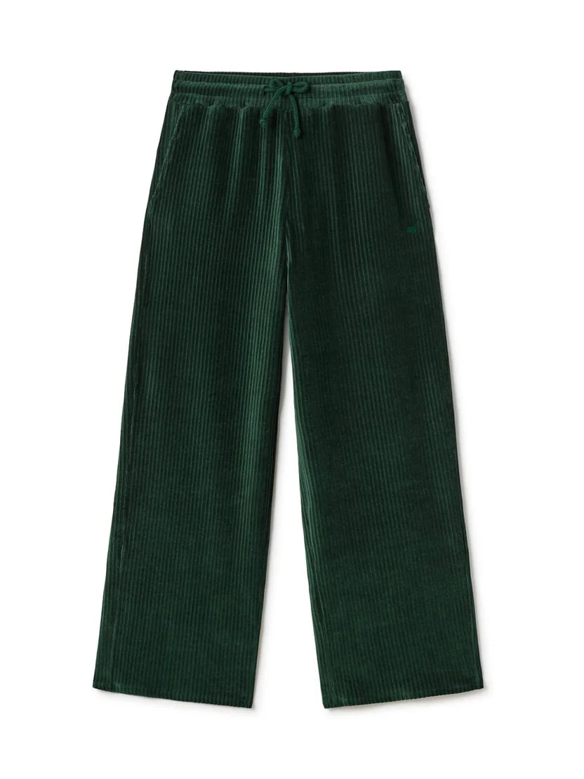 Abruka Velours Loungewear-Hose Dunkelgrün | TWOTHIRDS