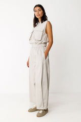 Hose Aine Beige Damen Gots Baumwolle | Skfk