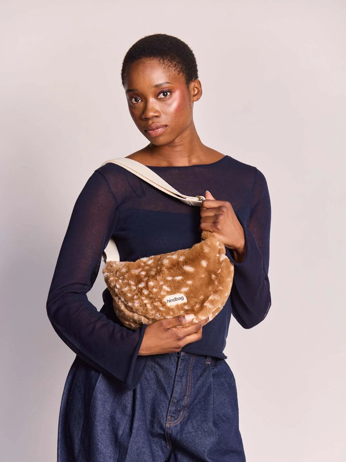 Andrea fawn faux fur Crossbody bag | Hindbag