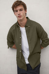 Camicia da uomo a maniche lunghe Antejo verde oliva | ECOALF
