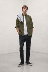 Camicia da uomo a maniche lunghe Antejo verde oliva | ECOALF