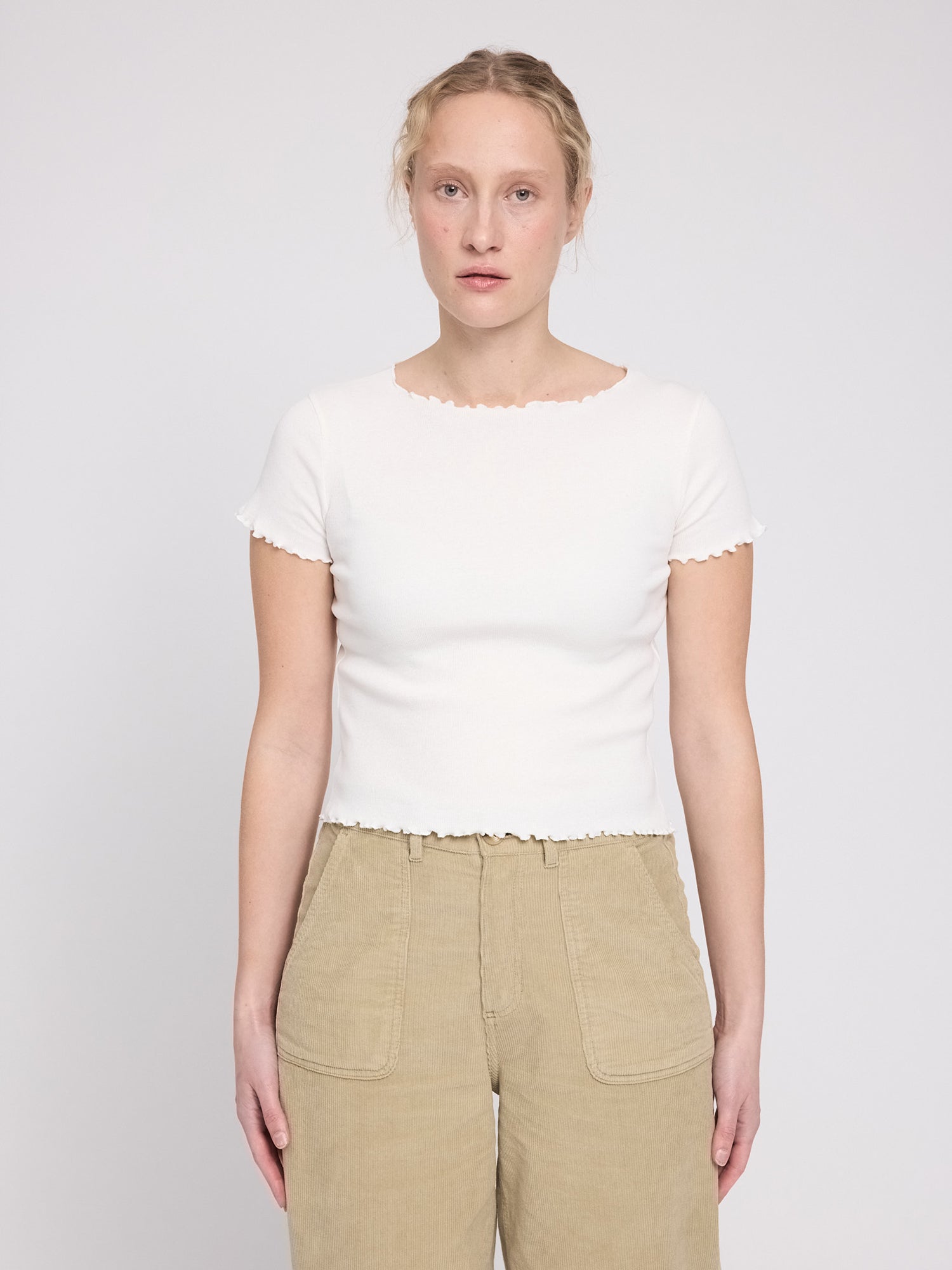 T-Shirt Babylock Hems Weiß Damen aus Baumwolle | MAZINE