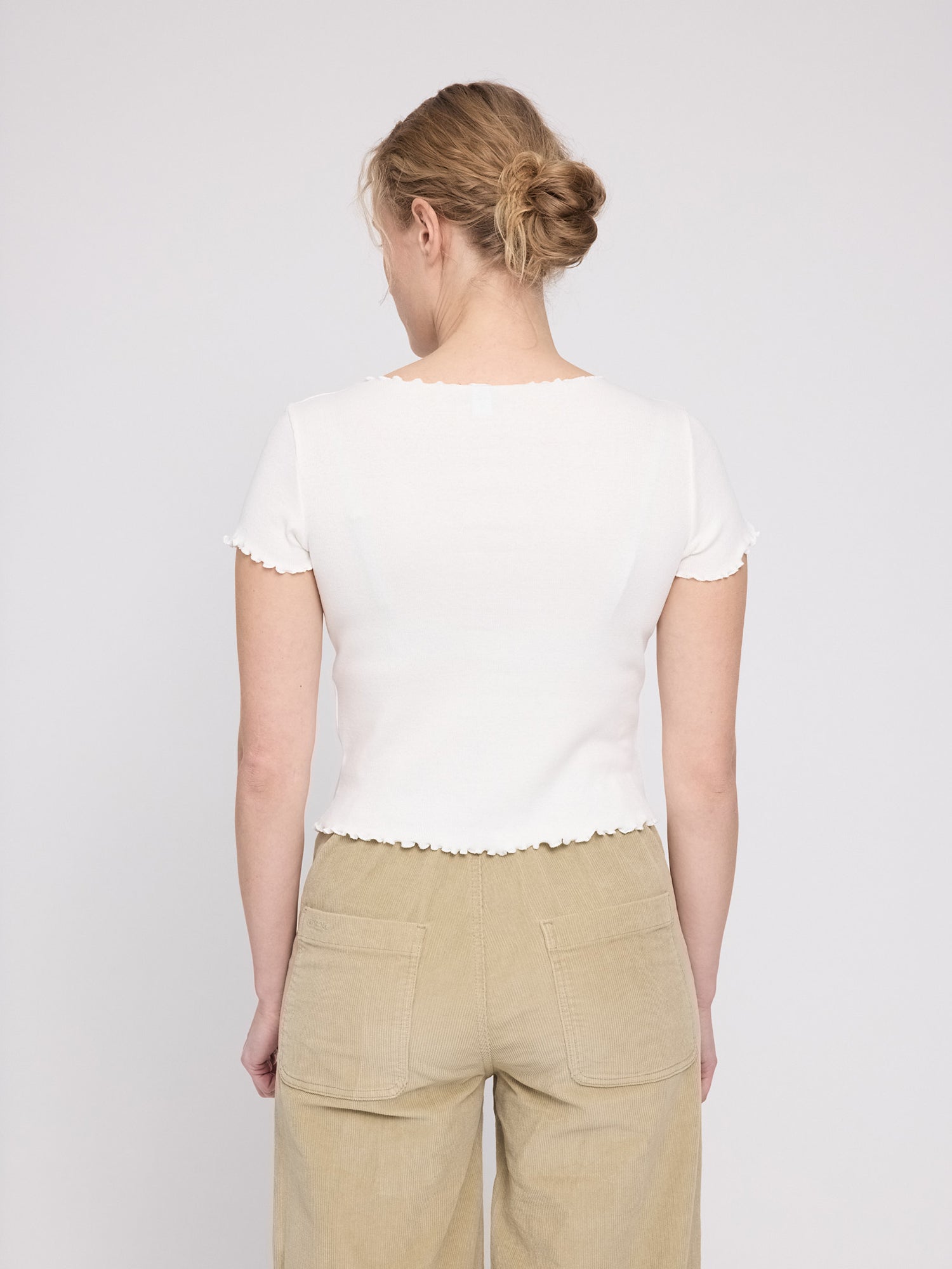 T-Shirt Babylock Hems Weiß Damen aus Baumwolle | MAZINE