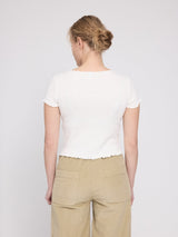 T-Shirt Babylock Hems Weiß Damen aus Baumwolle | MAZINE