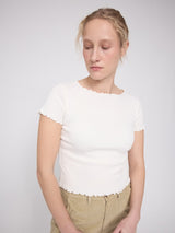 T-Shirt Babylock Hems Weiß Damen aus Baumwolle | MAZINE
