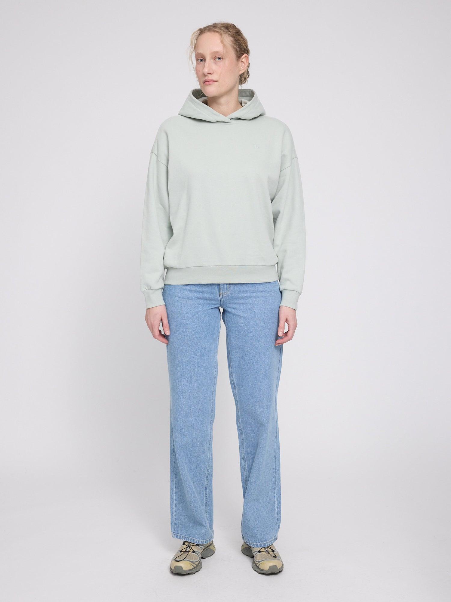 Hoodie mit Rückenprint Light Aqua/Off The Grid | MAZINE