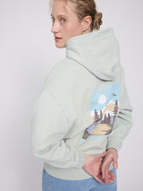 Hoodie mit Rückenprint Light Aqua/Off The Grid | MAZINE
