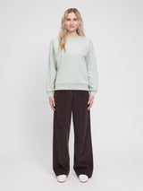 Sweatshirt mit Rückendruck Light Aqua/Floral | MAZINE