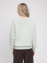 Sweatshirt mit Rückendruck Light Aqua/Floral | MAZINE