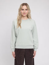 Sweatshirt mit Rückendruck Light Aqua/Floral | MAZINE
