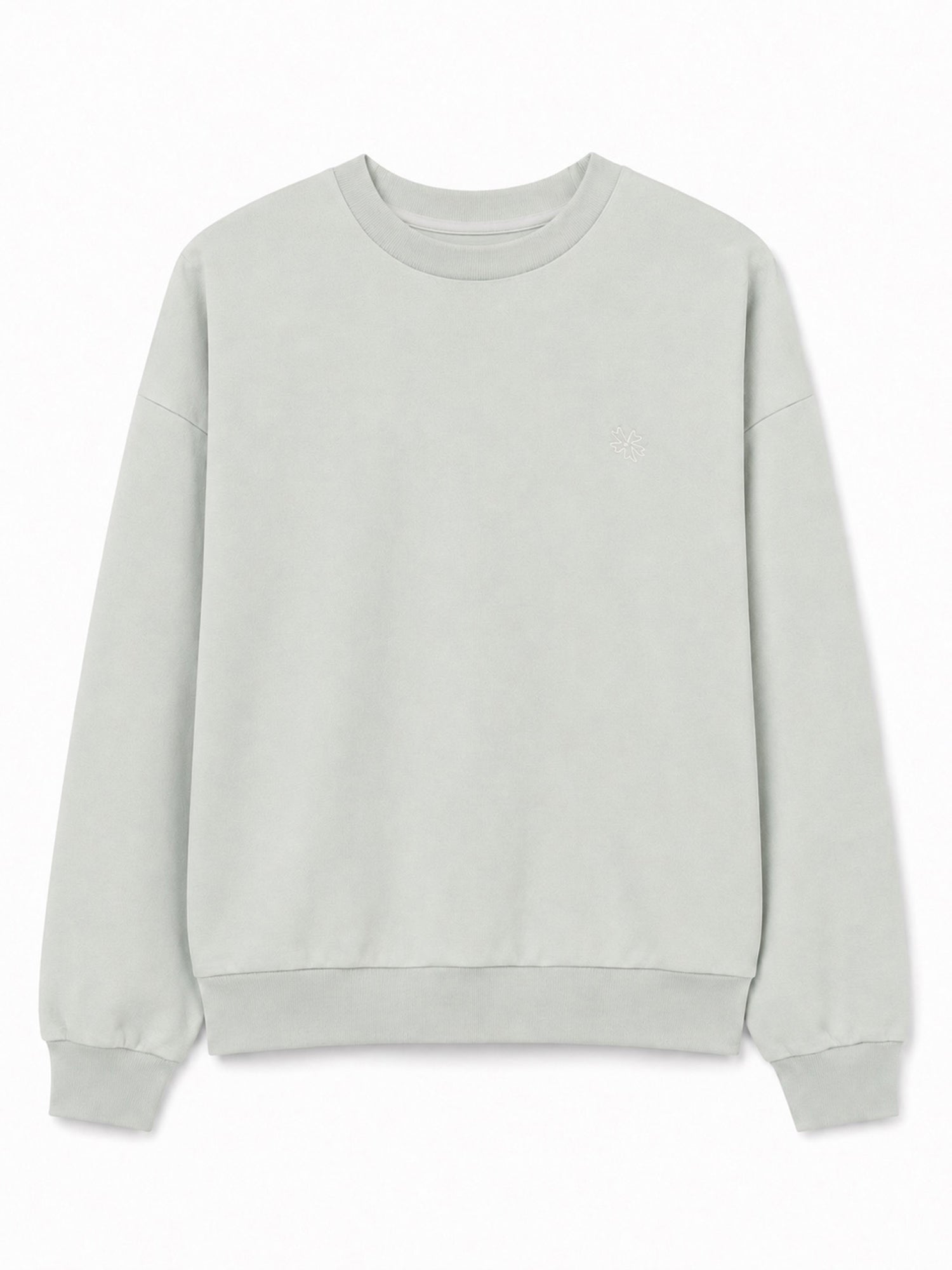Sweatshirt mit Rückendruck Light Aqua/Floral | MAZINE