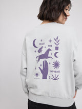 Felpa con stampa sul retro Pearl Blue/Mystical | MAZINE