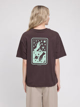 T-shirt in cotone con stampa sul retro Coffee/Tarot nera | MAZINE