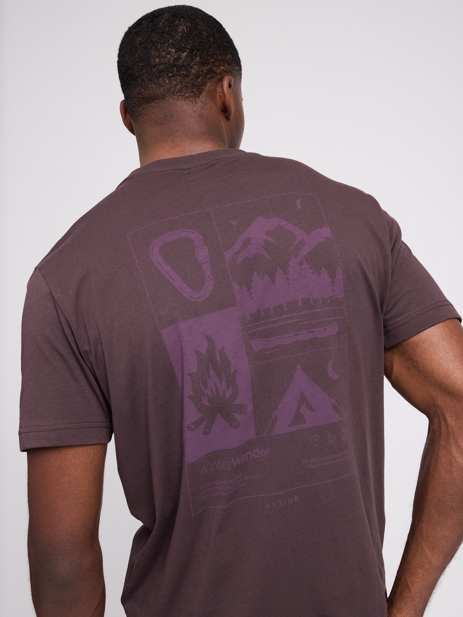 T-Shirt Black Print Coffee/Wander Man | MAZINE