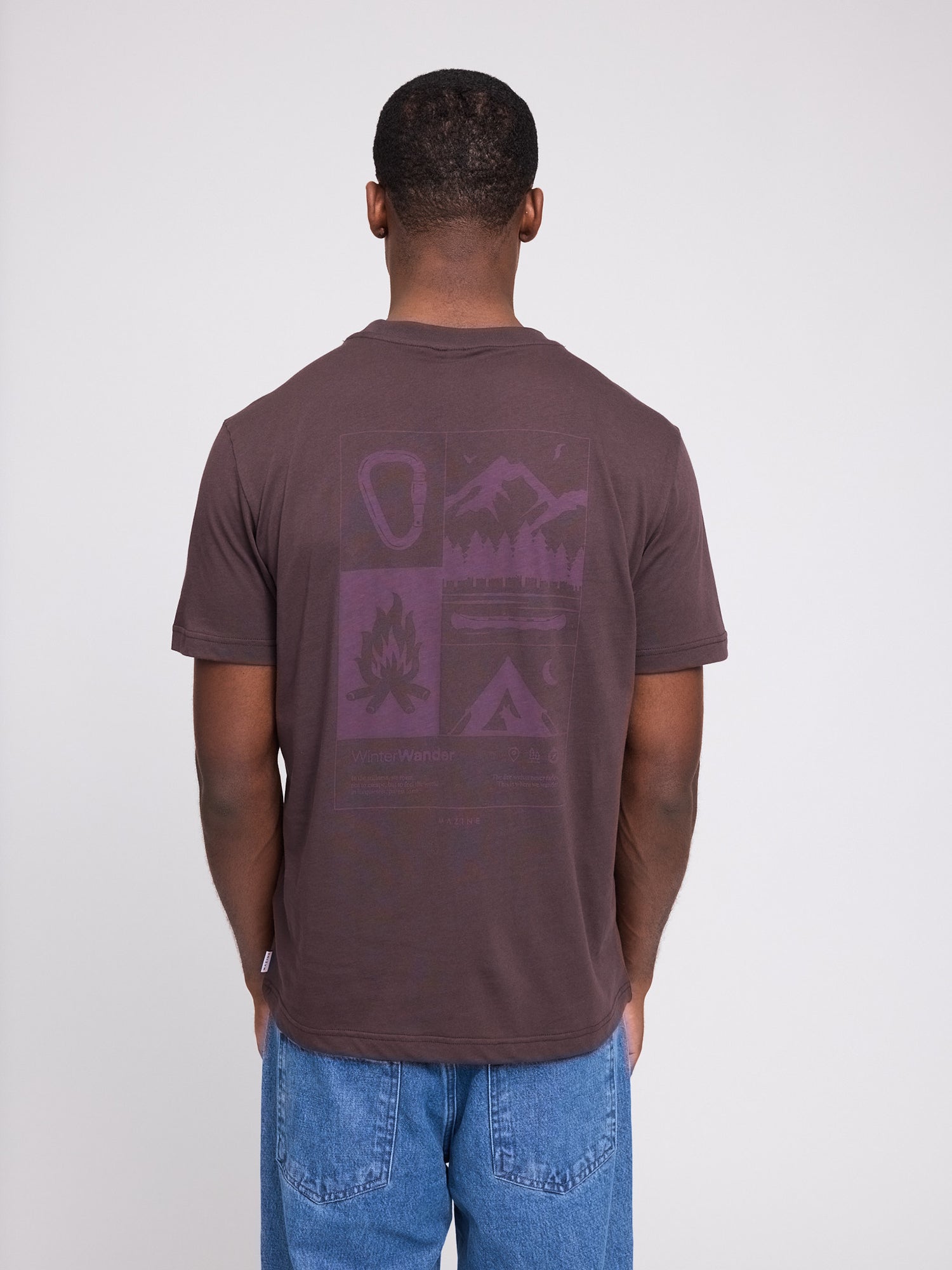T-Shirt Black Print Coffee/Wander Man | MAZINE