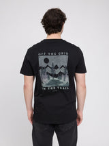 T-Shirt schwarzer Aufdruck Schwarz/ Off The Grid | MAZINE