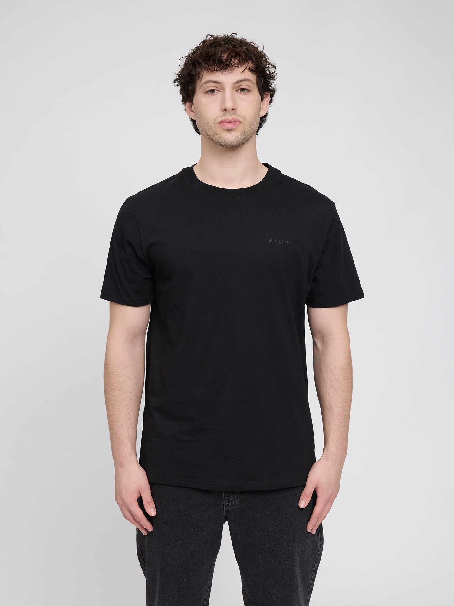 T-Shirt schwarzer Aufdruck Schwarz/ Off The Grid | MAZINE