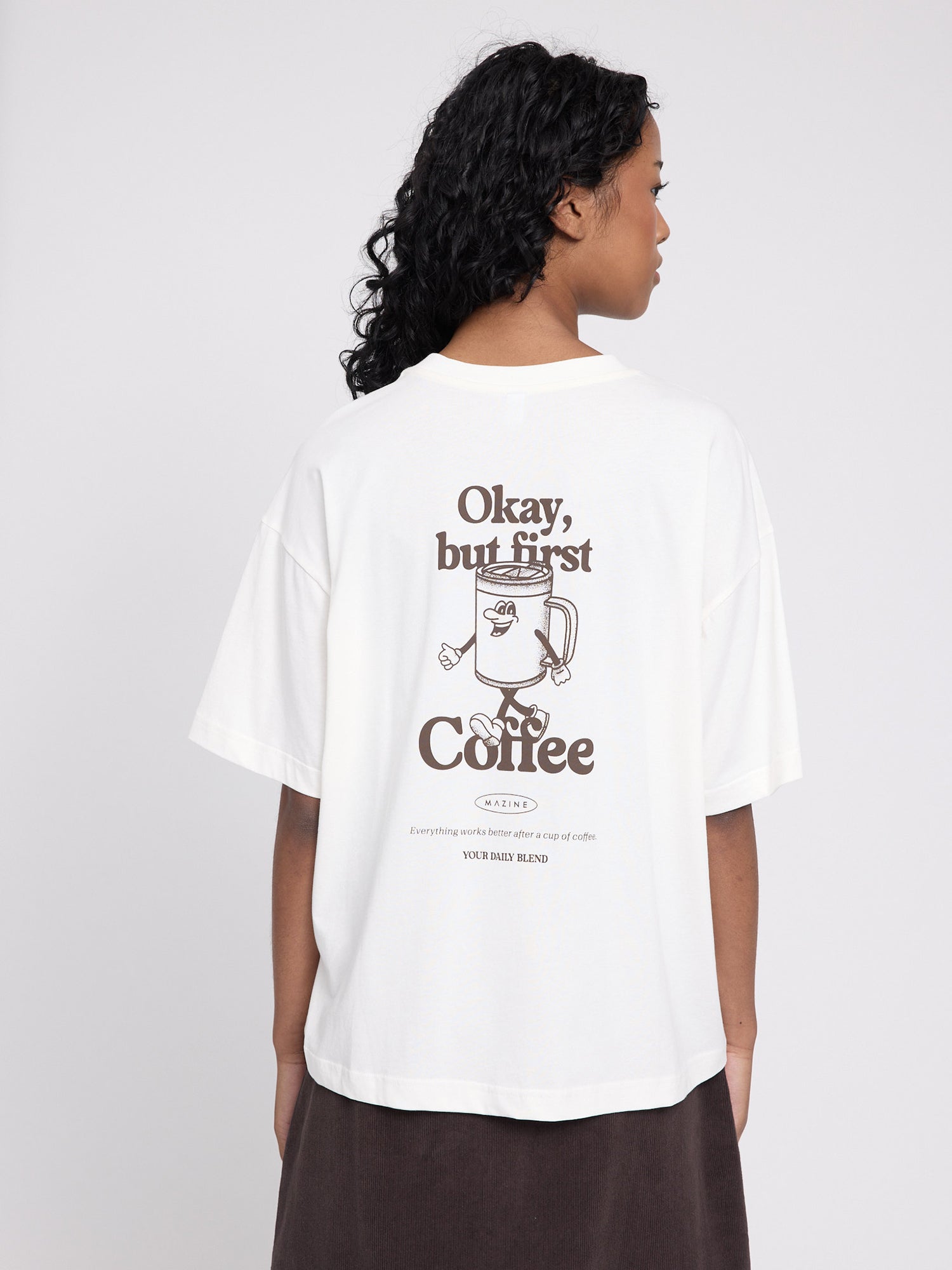 TShirt BackPrint Theme whiteCoffee Cotton | MAZINE
