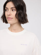 T-shirt Back Print Theme white/Donut in Cotton | MAZINE