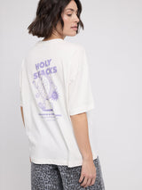 T-shirt Back Print Theme white/Donut in Cotton | MAZINE