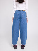 Jeans Barrel Leg Mid Blue da donna in cotone | MAZINE