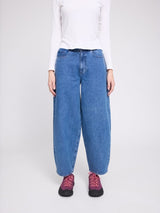 Jeans Barrel Leg Mid Blue da donna in cotone | MAZINE