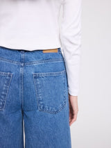 Jeans Barrel Leg Mid Blue da donna in cotone | MAZINE