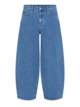 Jeans Barrel Leg Mid Blue da donna in cotone | MAZINE