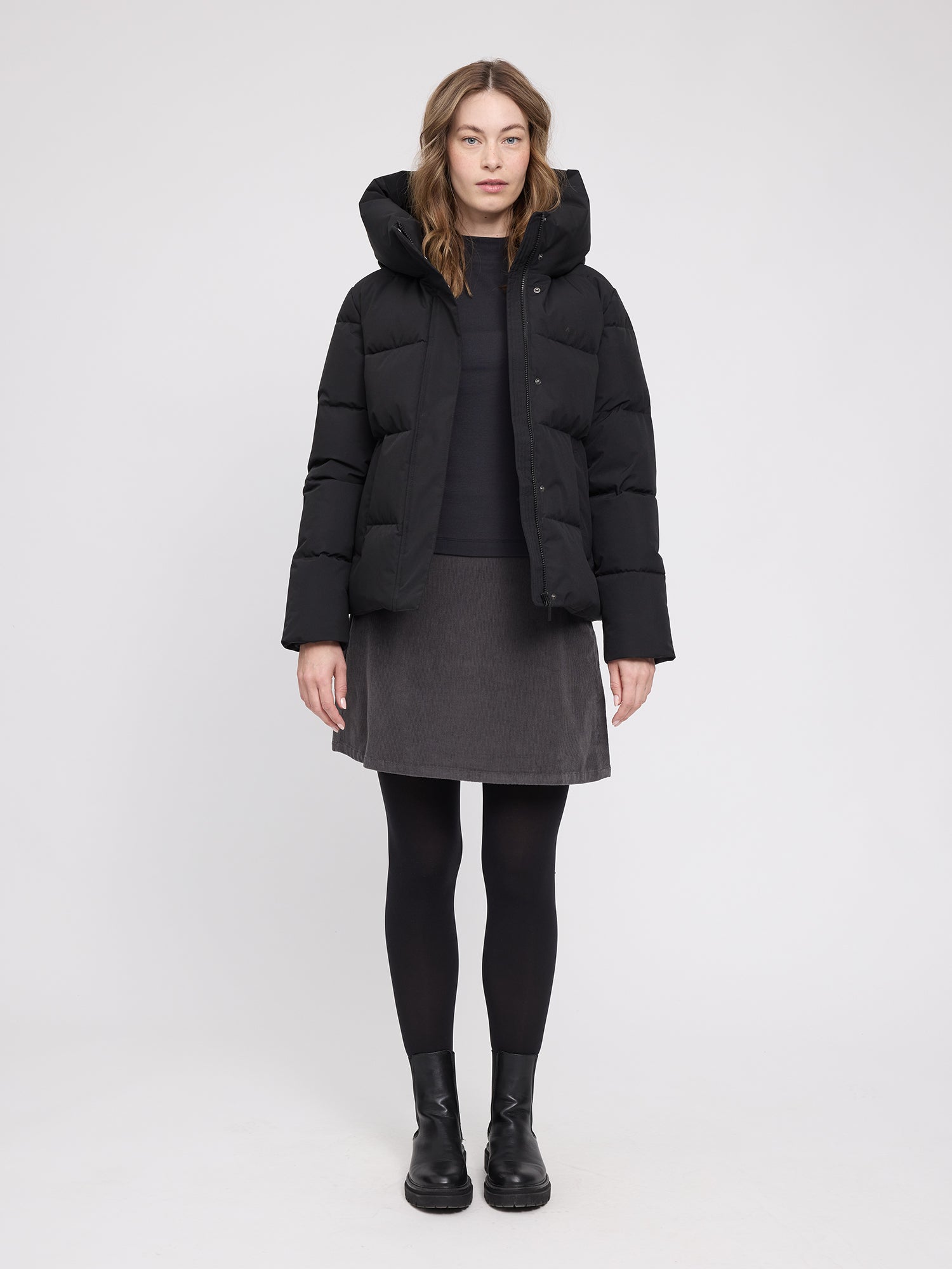 Giacca Puffer Basic Donna Nera | MAZINE
