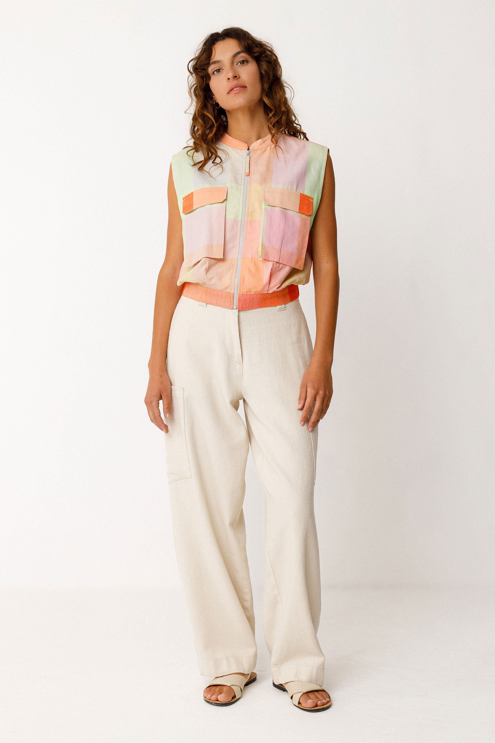 Crop Top Bea Multicolor Woman Gots Cotton | Skfk
