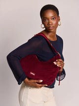 Hobo bag Bianca burgundy corduroy | Hindbag