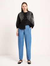 Blouse Embroidered Black Women's in Cotton GOTS | Lanius