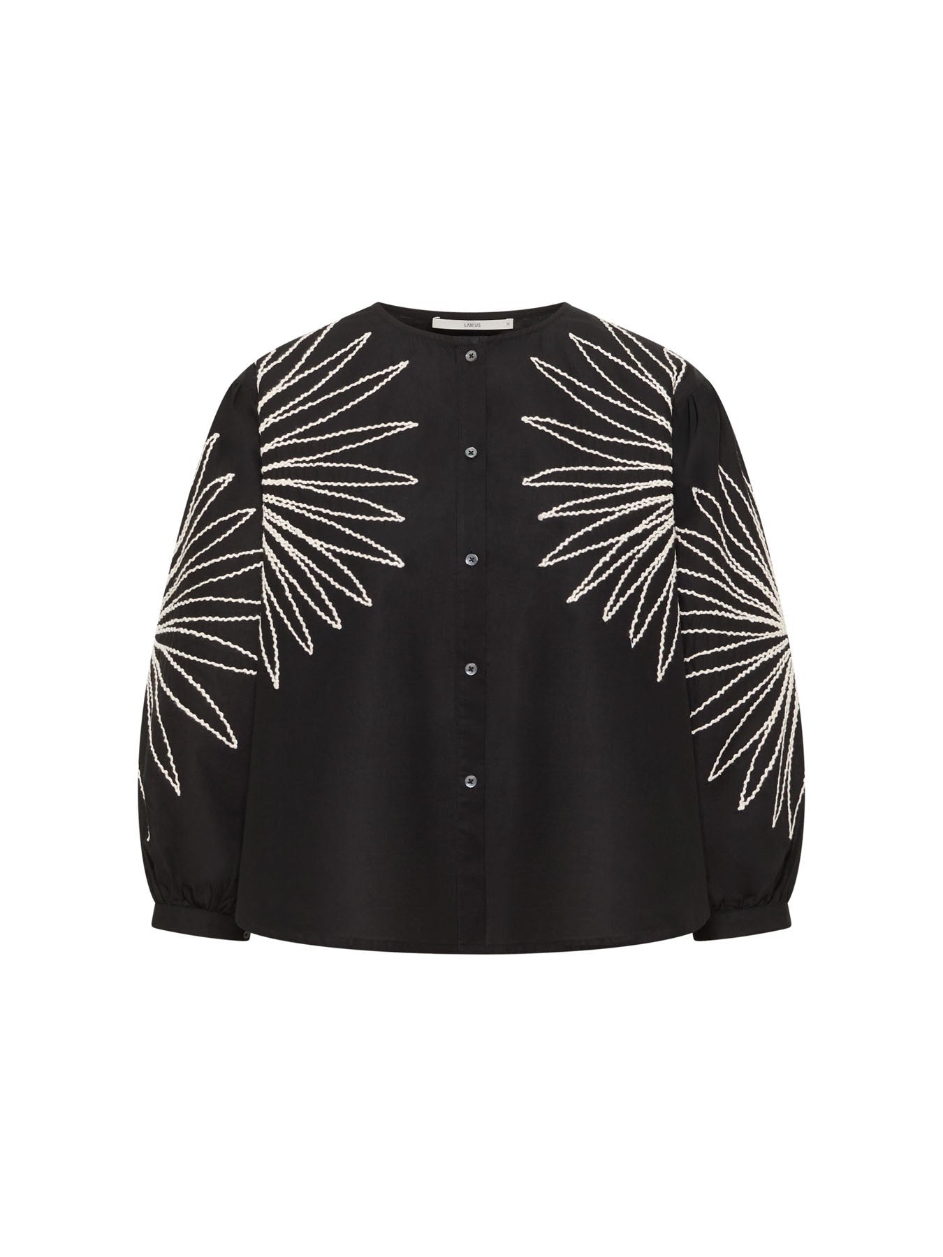 Blouse Embroidered Black Women's in Cotton GOTS | Lanius