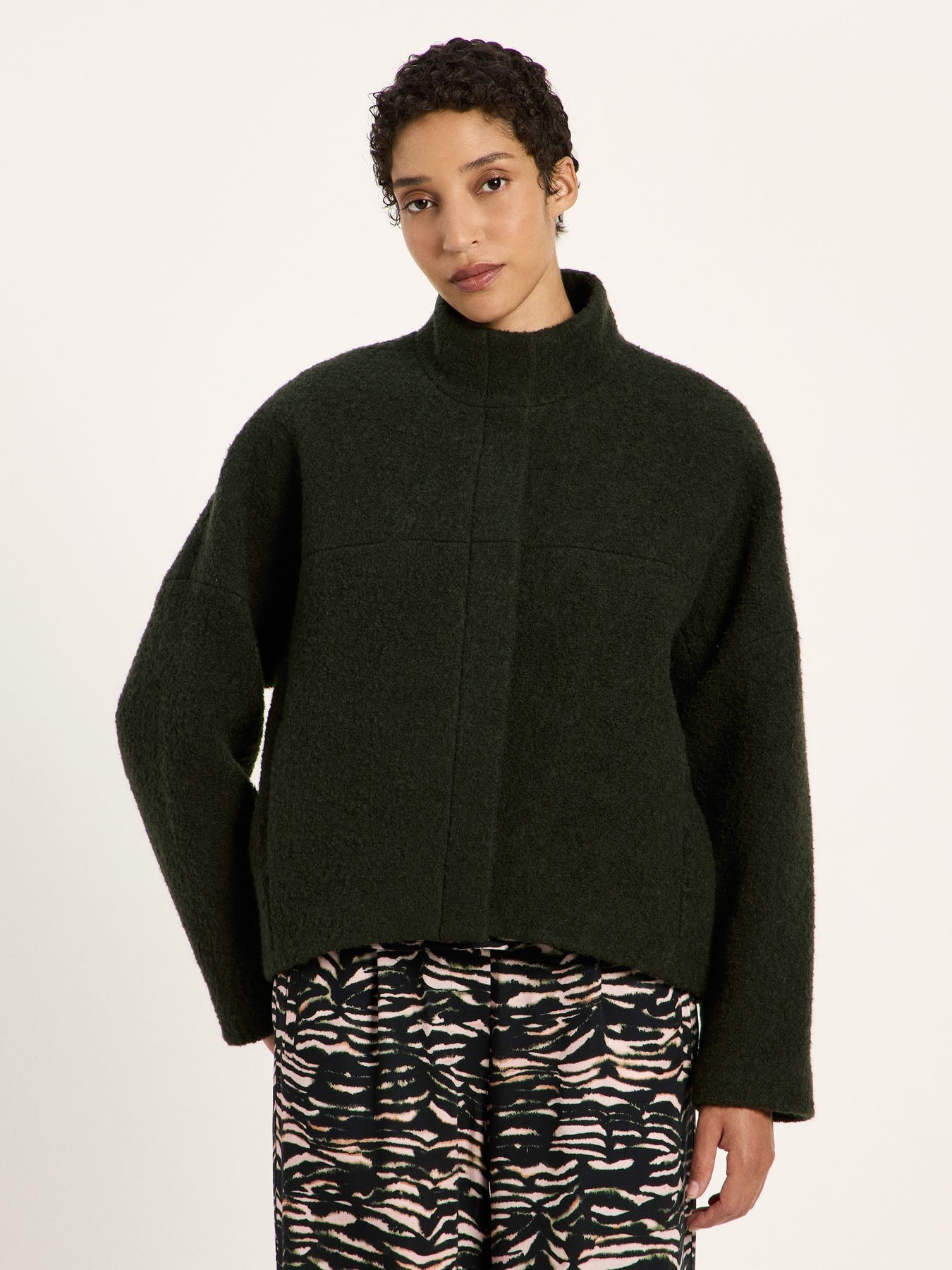Jacke Bouclé Dark Turtle GOTS aus Baumwolle | Lanius