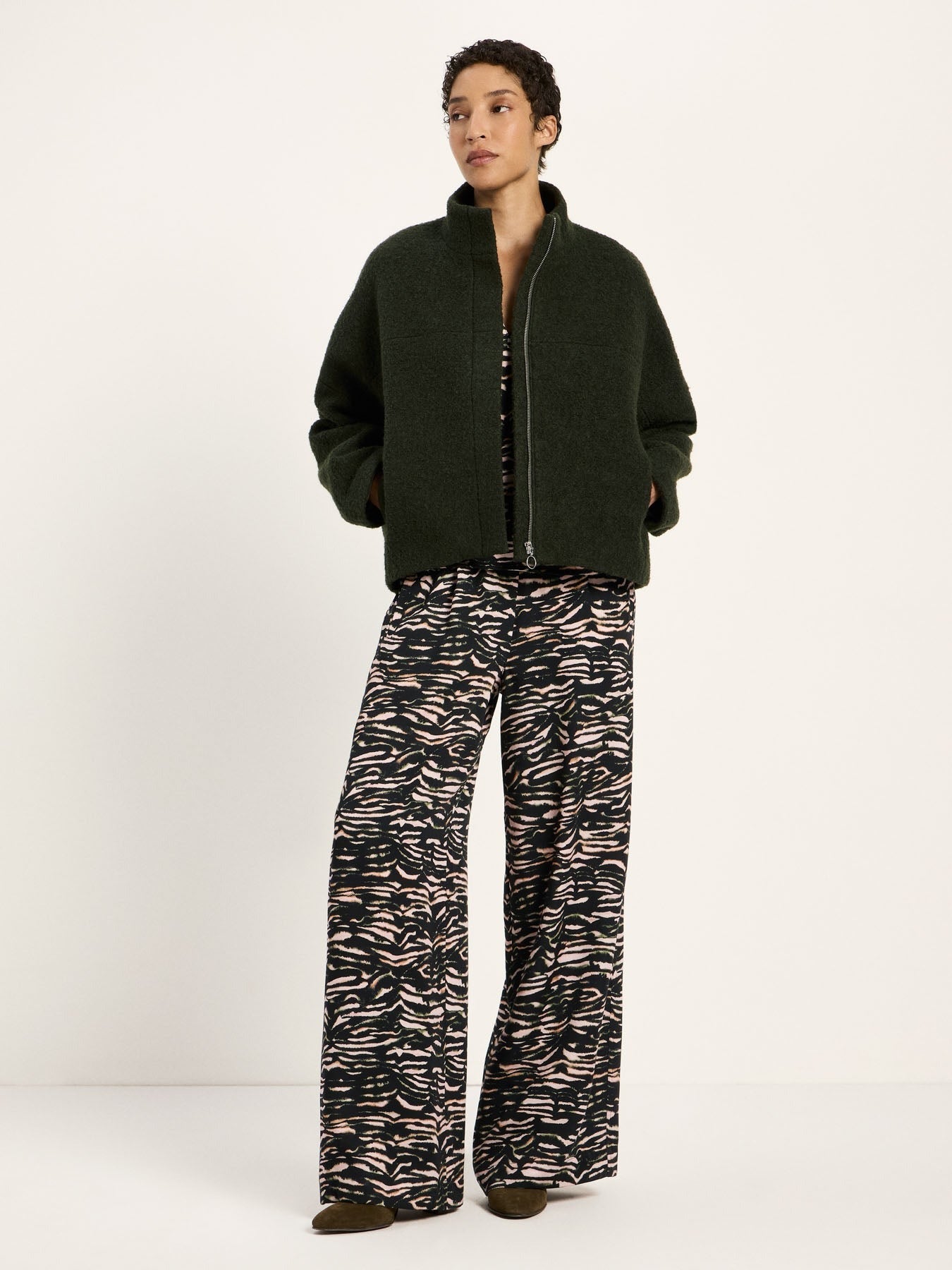 Jacke Bouclé Dark Turtle GOTS aus Baumwolle | Lanius