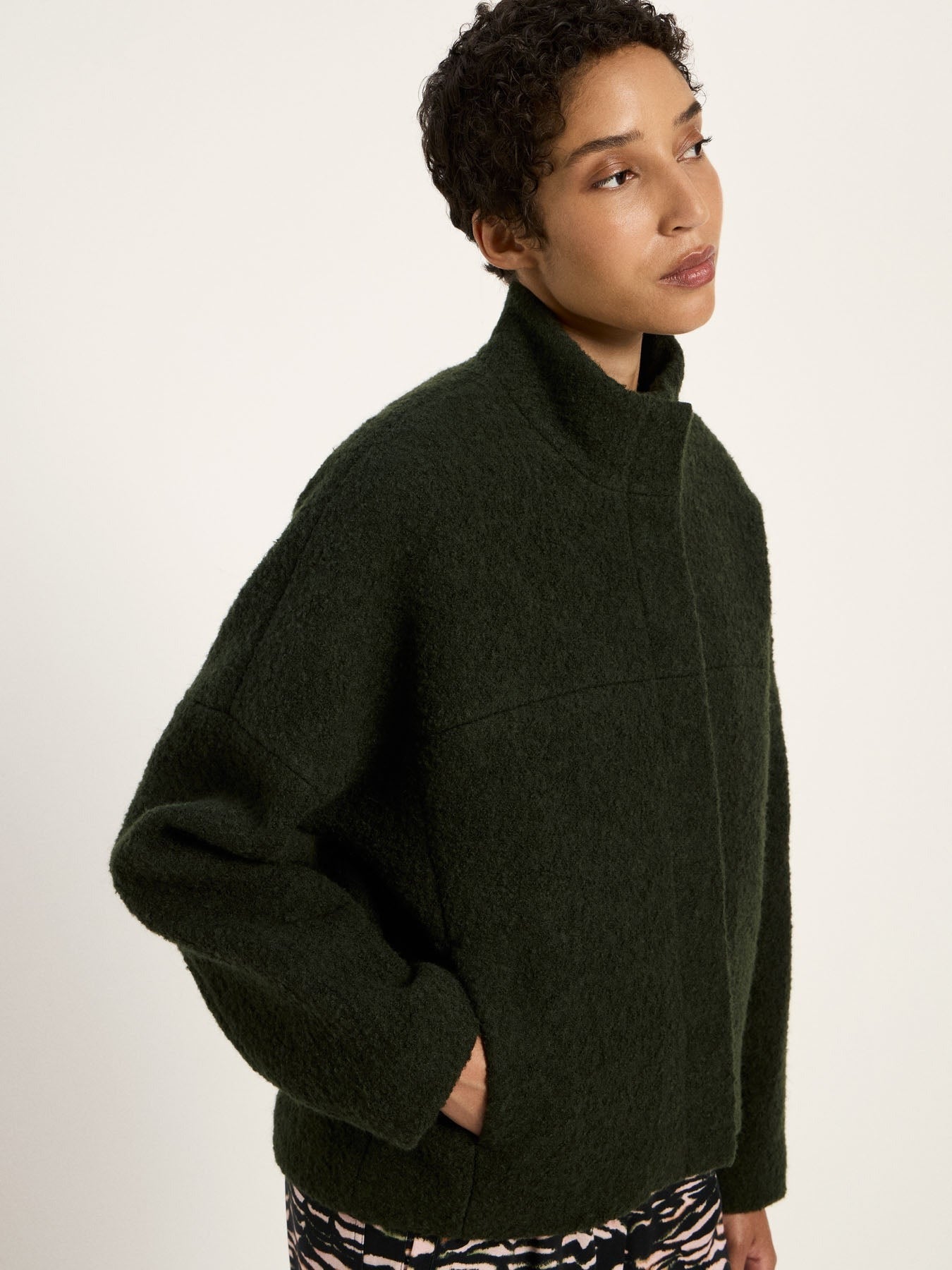 Jacke Bouclé Dark Turtle GOTS aus Baumwolle | Lanius