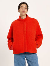 Jacke Bouclé Rot GOTS aus Baumwolle | Lanius