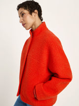 Jacke Bouclé Rot GOTS aus Baumwolle | Lanius