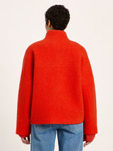 Jacke Bouclé Rot GOTS aus Baumwolle | Lanius