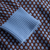 Kanan Bubble-Knit Cardigan Cornflower Blue/Brown | DEDICATED