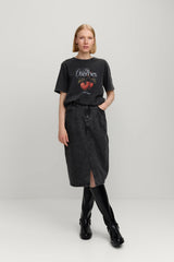 Cherise Women's T-Shirt – Washed Black | Makia