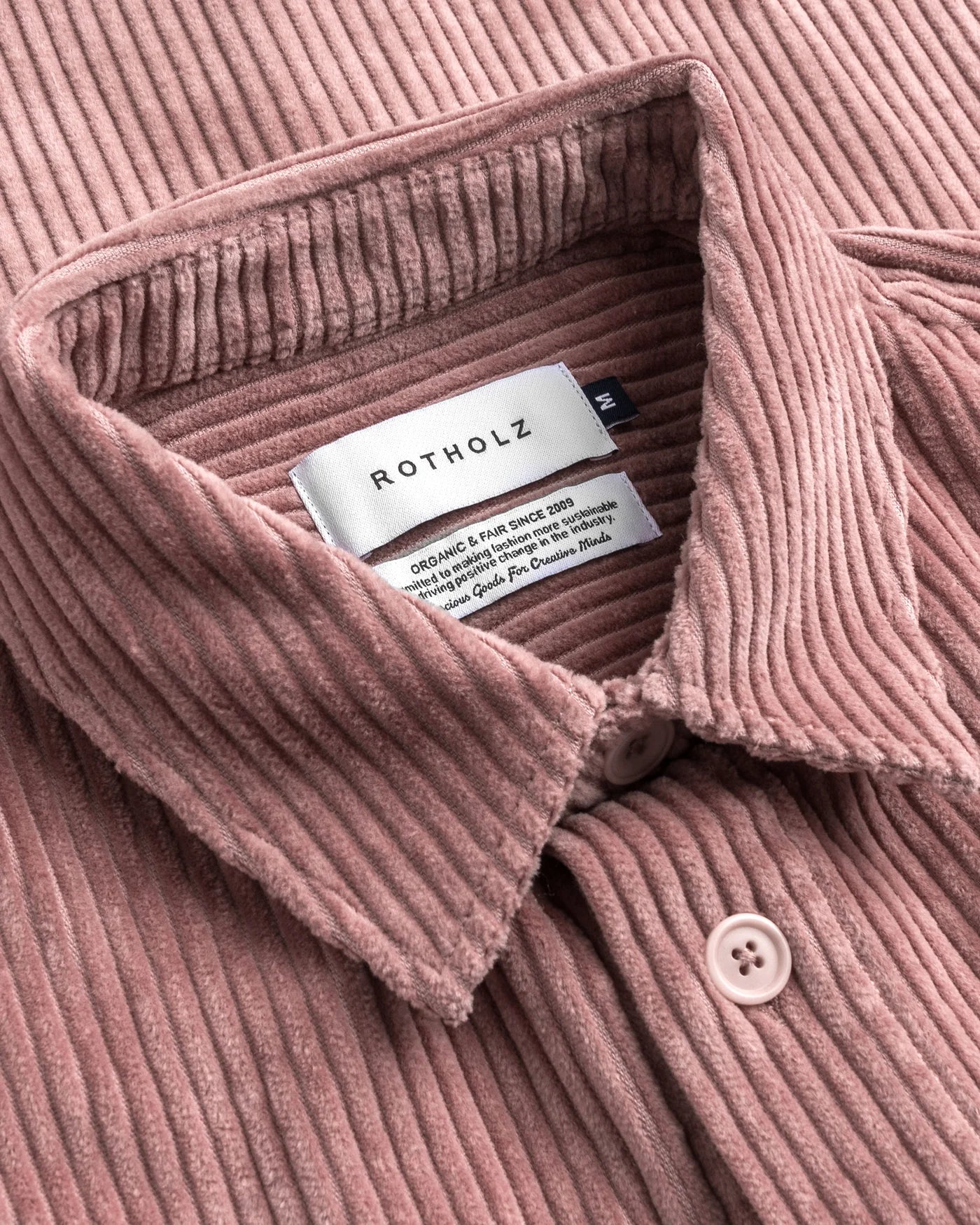 Camicia di Velluto a Coste Cotone Biologico Rosa Lavato | ROTHOLZ