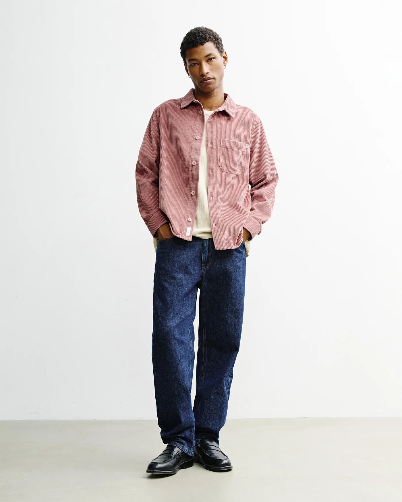 Camicia di Velluto a Coste Cotone Biologico Rosa Lavato | ROTHOLZ