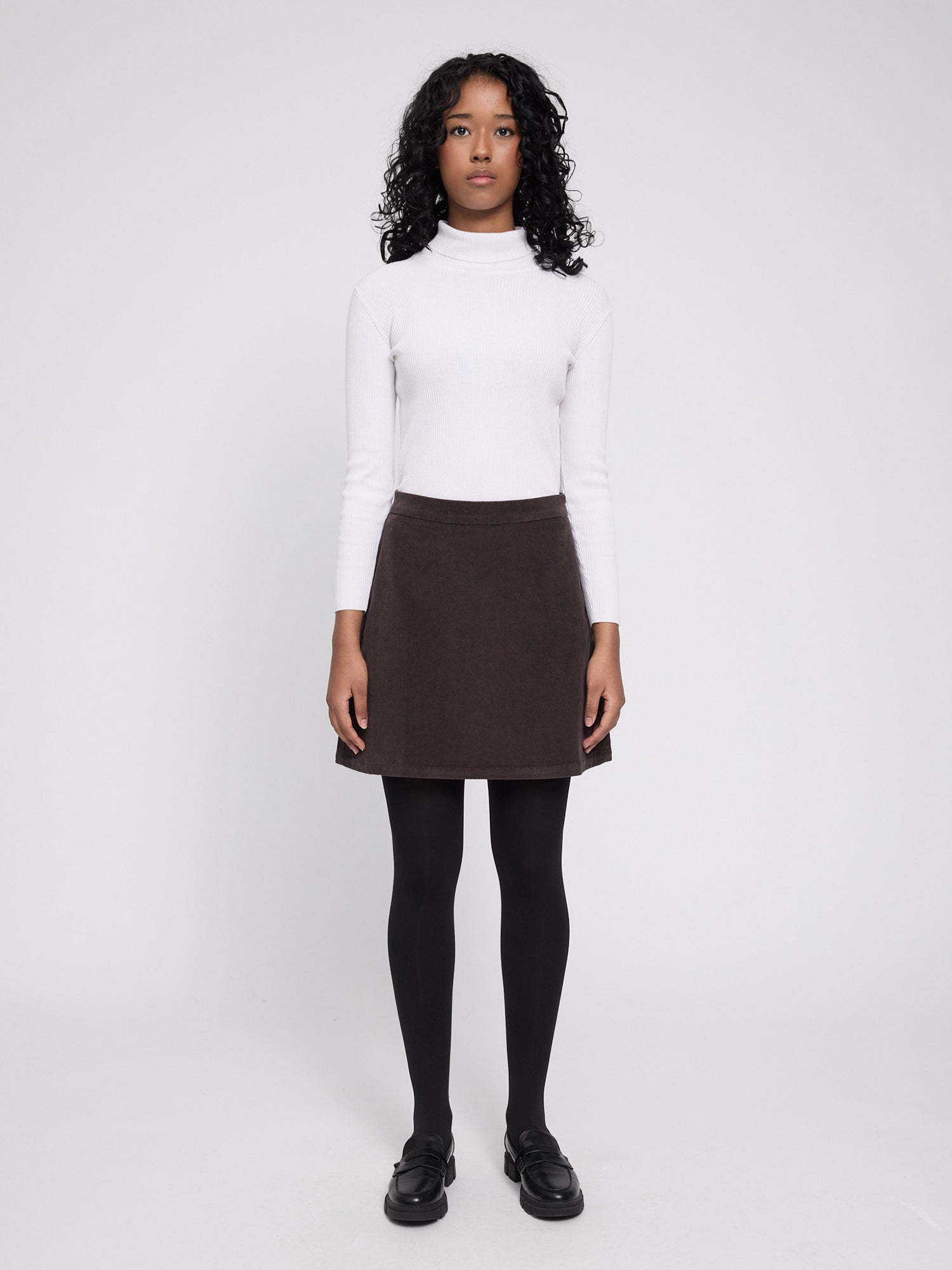 Skirt Mini Corduroy Dark Chocolate Cotton | MAZINE