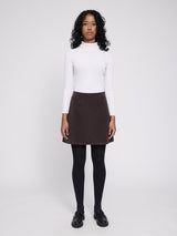 Skirt Mini Corduroy Dark Chocolate Cotton | MAZINE