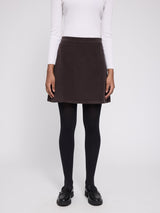 Skirt Mini Corduroy Dark Chocolate Cotton | MAZINE