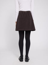 Skirt Mini Corduroy Dark Chocolate Cotton | MAZINE
